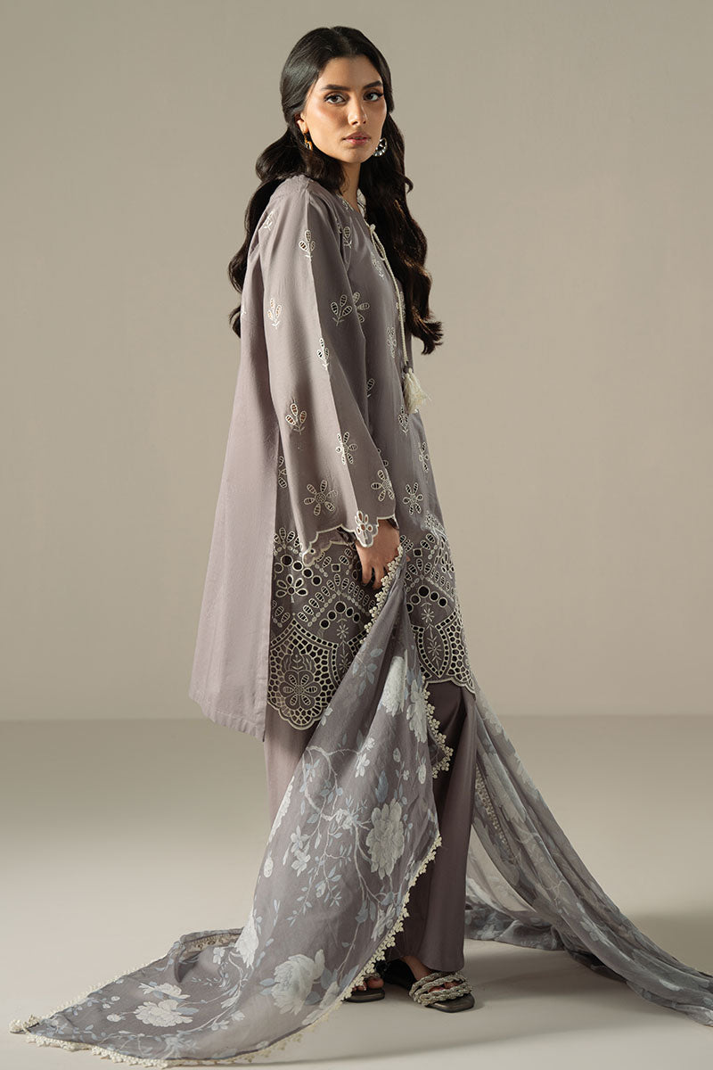 Cross Stitch | Chikankari Lawn 25 | WHISPER ASH