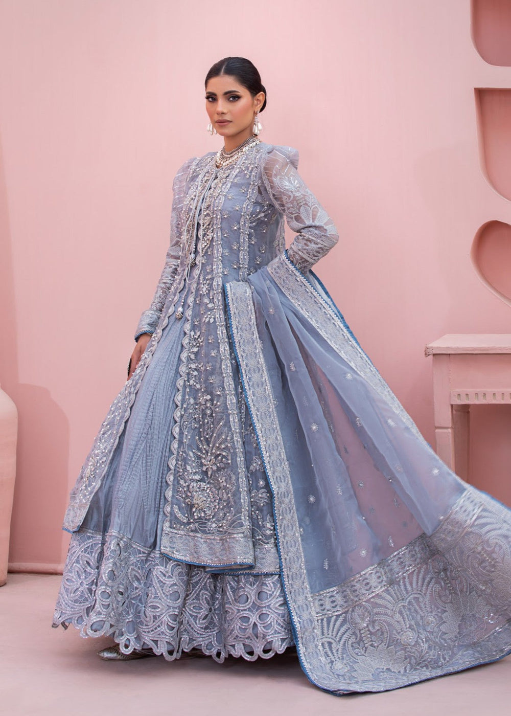 Diara Couture | Tabeer Formals | POGT-01-02 - GREY BLUE