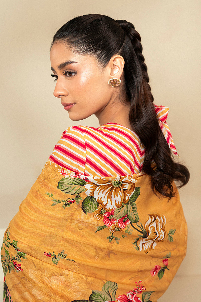 Cross Stitch | Daily Lawn 24 | GOLDEN ROSADO-3 PIECE LAWN SUIT