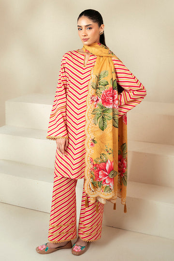 Cross Stitch | Daily Lawn 24 | GOLDEN ROSADO-3 PIECE LAWN SUIT