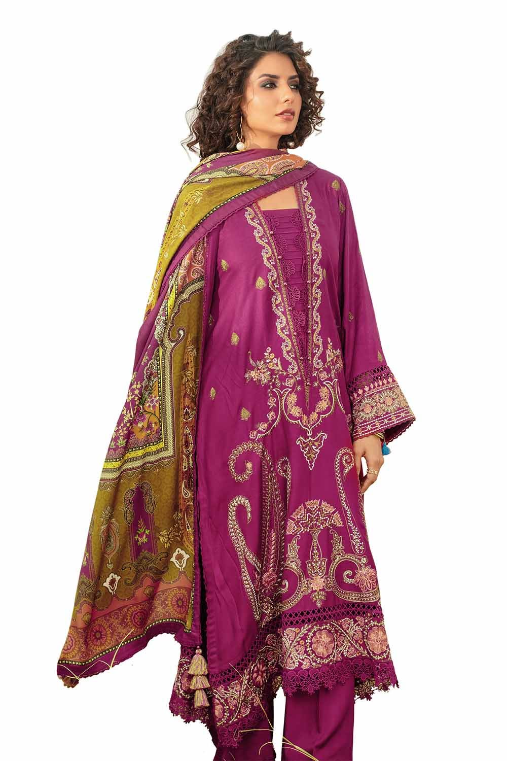Gul Ahmed | Winter Collection 24 | Cotail Suit with Printed Twill Cotton Linen Dupatta CV-32011