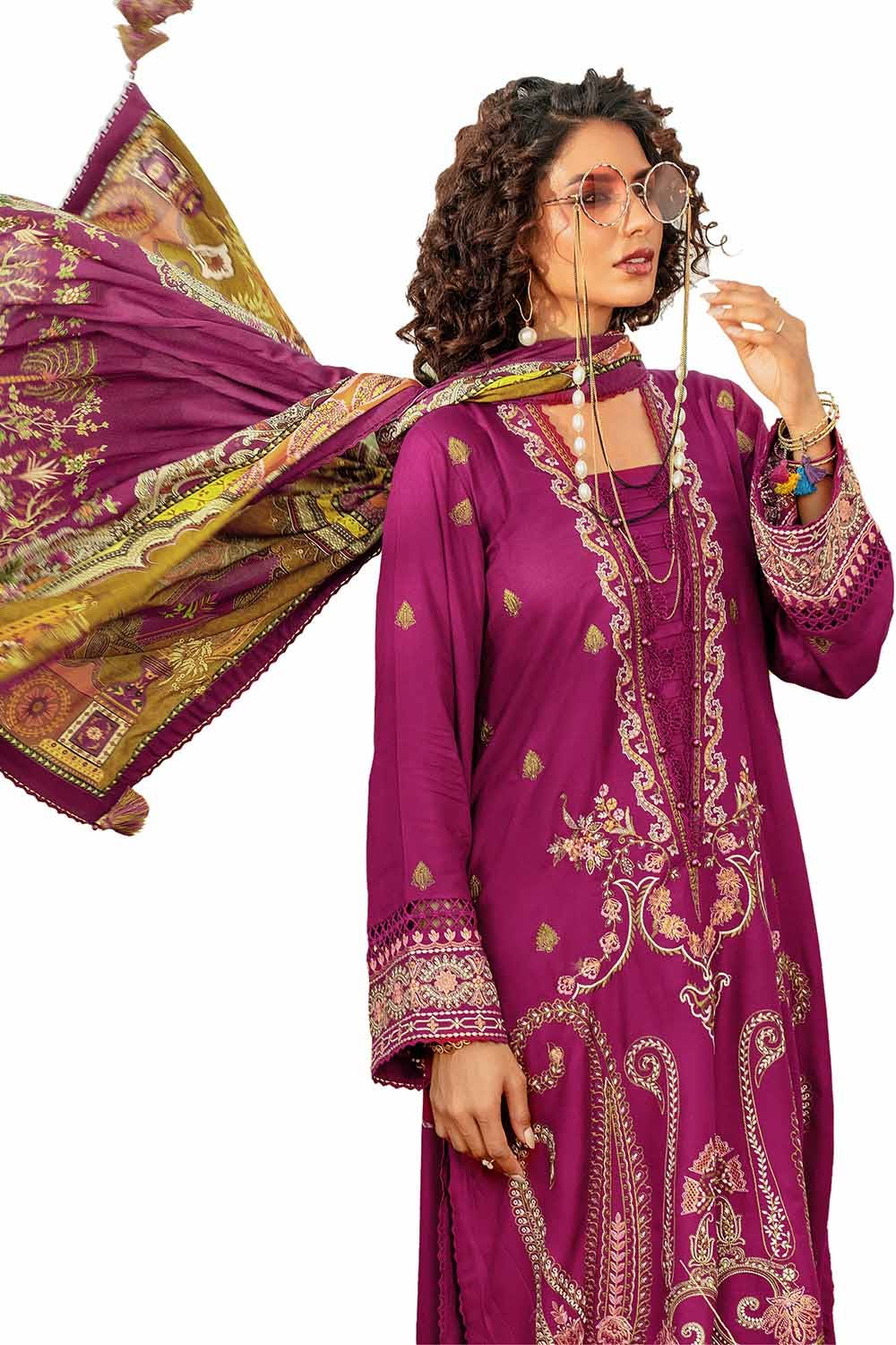 Gul Ahmed | Winter Collection 24 | Cotail Suit with Printed Twill Cotton Linen Dupatta CV-32011