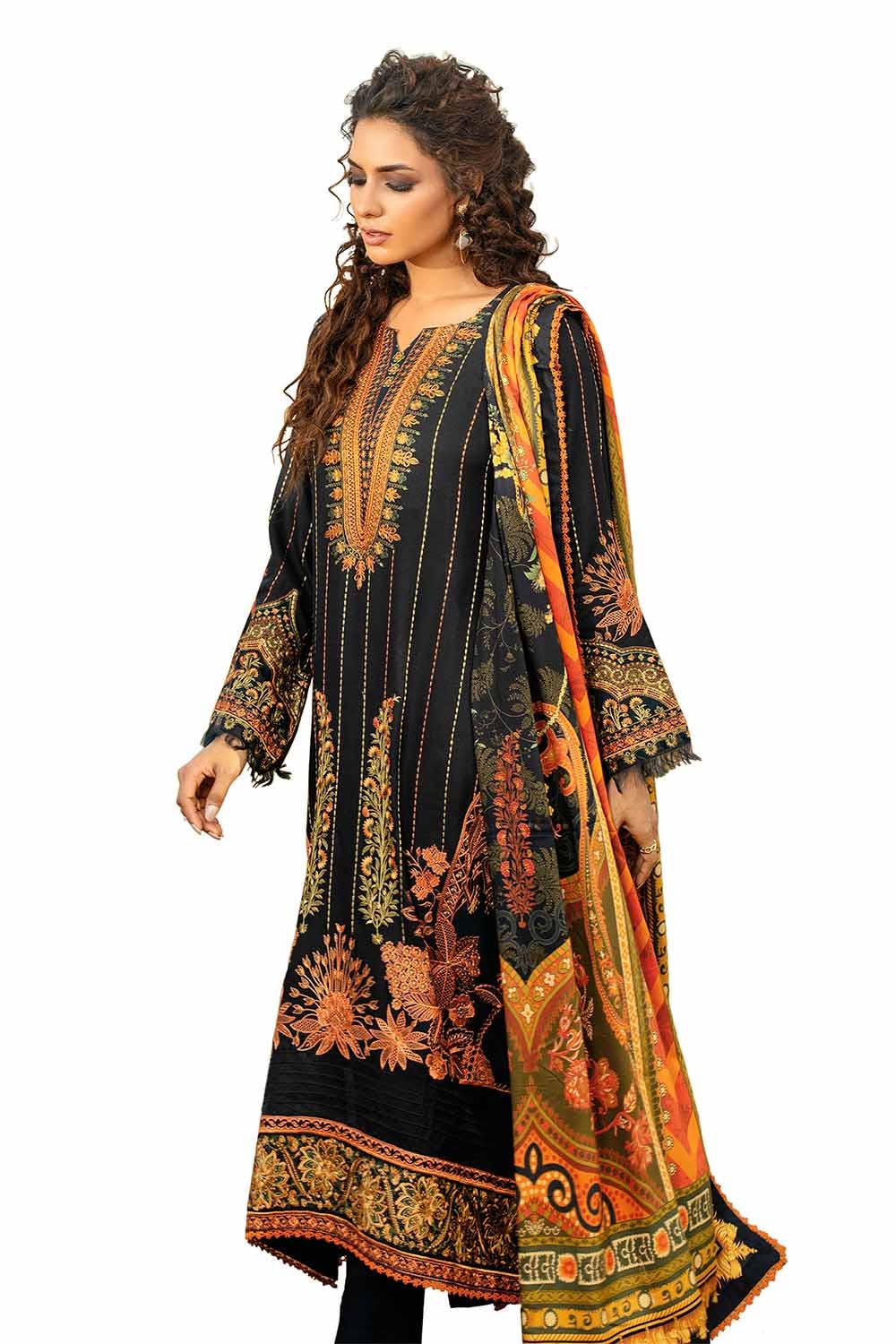 Gul Ahmed | Winter Collection 24 | Cotail Suit with Printed Twill Cotton Linen Dupatta CV-32015