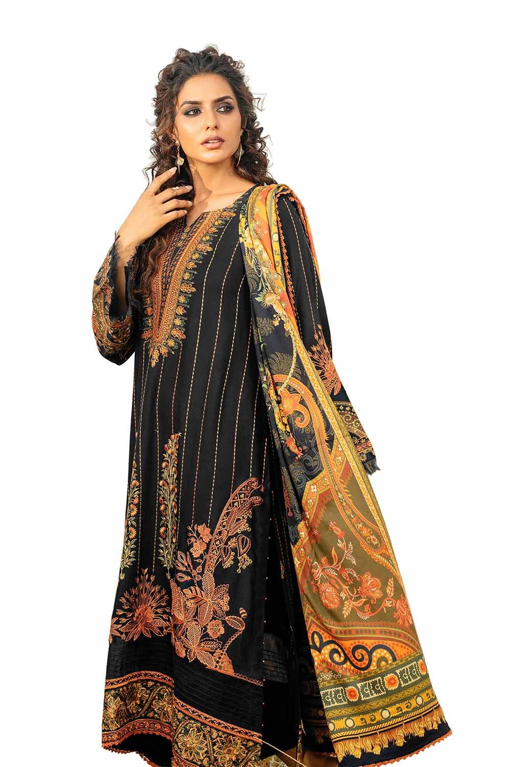 Gul Ahmed | Winter Collection 24 | Cotail Suit with Printed Twill Cotton Linen Dupatta CV-32015