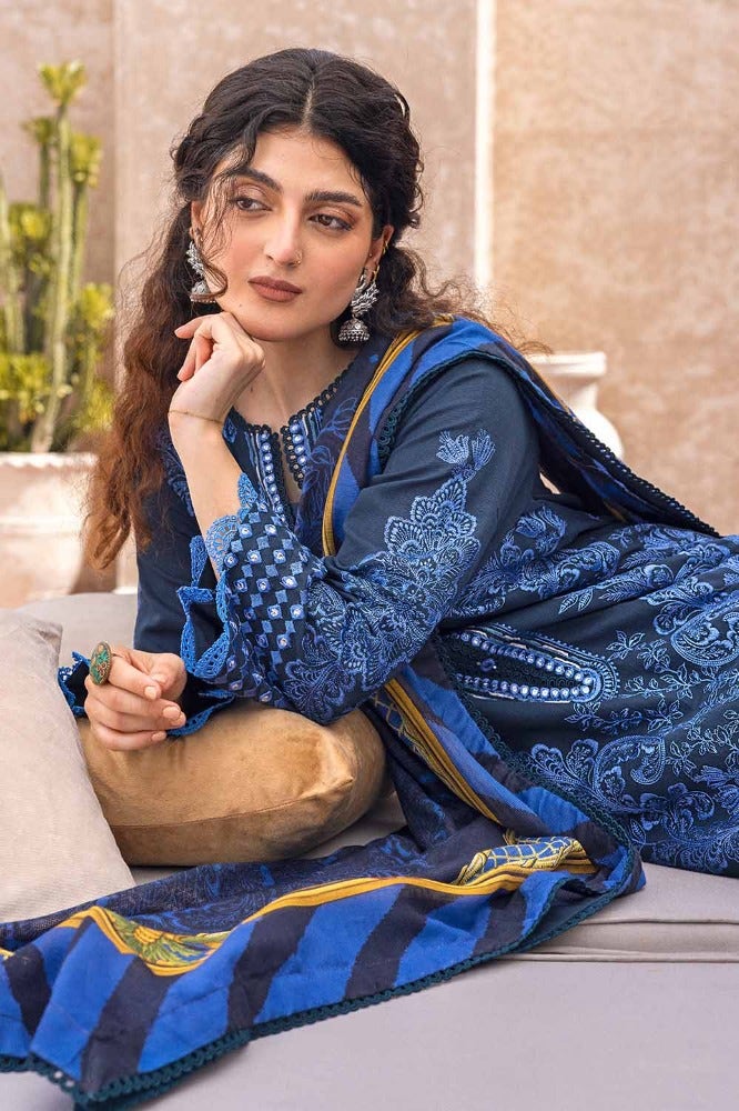 Gul Ahmed | Winter Collection 24 | Cotton Net Dupatta CN-32040