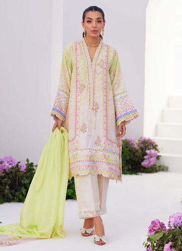 Farah Talib Aziz | Zaza Prints 24 | PEAR OMBRÃ SHIRT AND DUPATTA