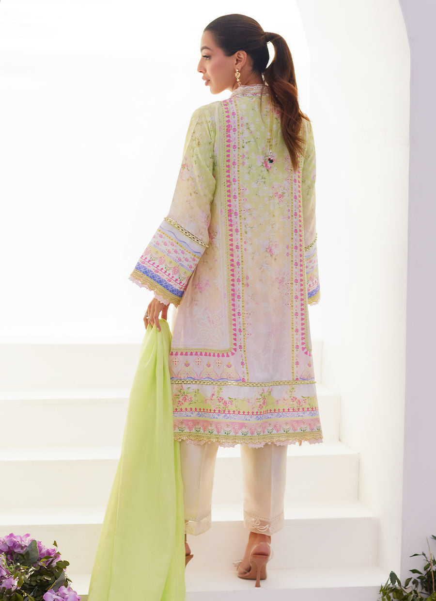 Farah Talib Aziz | Zaza Prints 24 | PEAR OMBRÃ SHIRT AND DUPATTA
