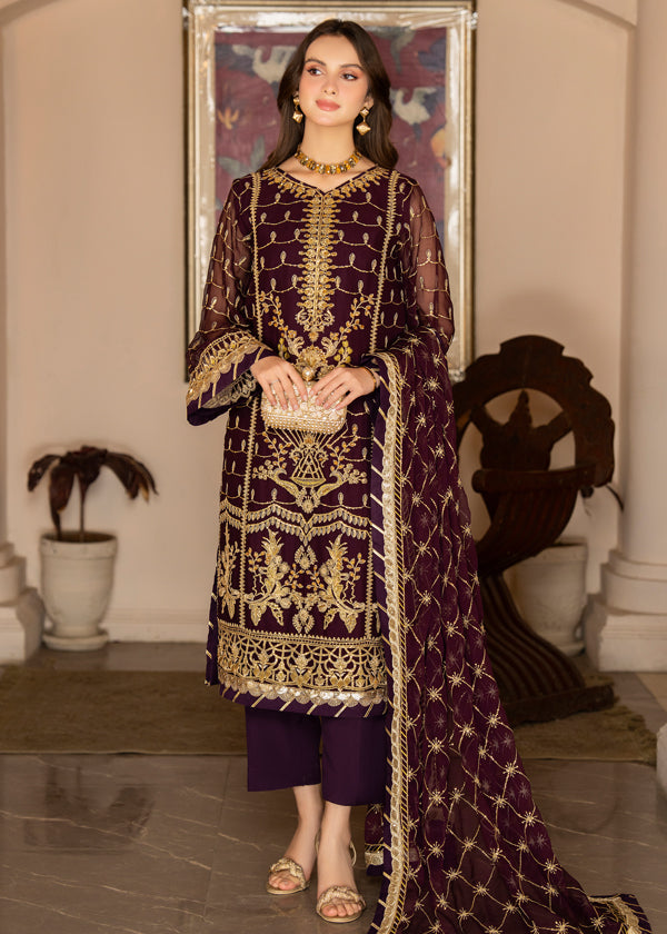 Strawberry | Rimjhim Chiffon Collection | FLS-RJ-004