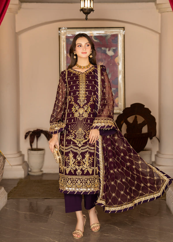 Strawberry | Rimjhim Chiffon Collection | FLS-RJ-004