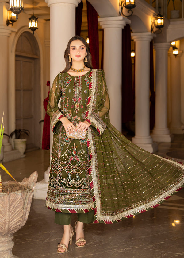 Strawberry | Rimjhim Chiffon Collection | FLS-RJ-002