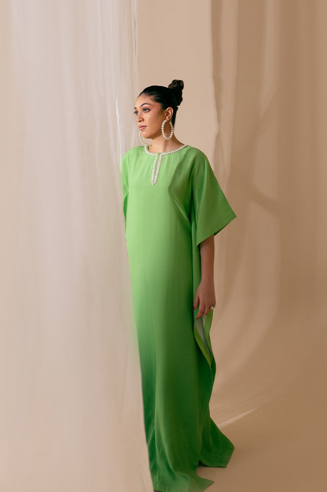 Fozia Khalid | Kaftaan | Mint Dusk