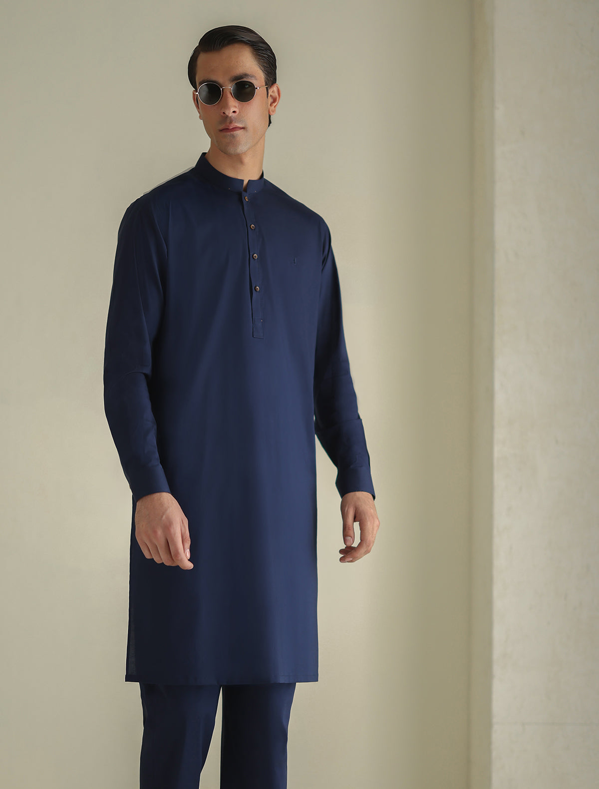 Pakistani Menswear | Ismail Farid - BLUE CLASSIC KURTA PAJAMA