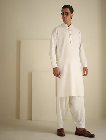 Pakistani Menswear | Ismail Farid - CREAM PREMIUM KAMEEZ SHALWAR