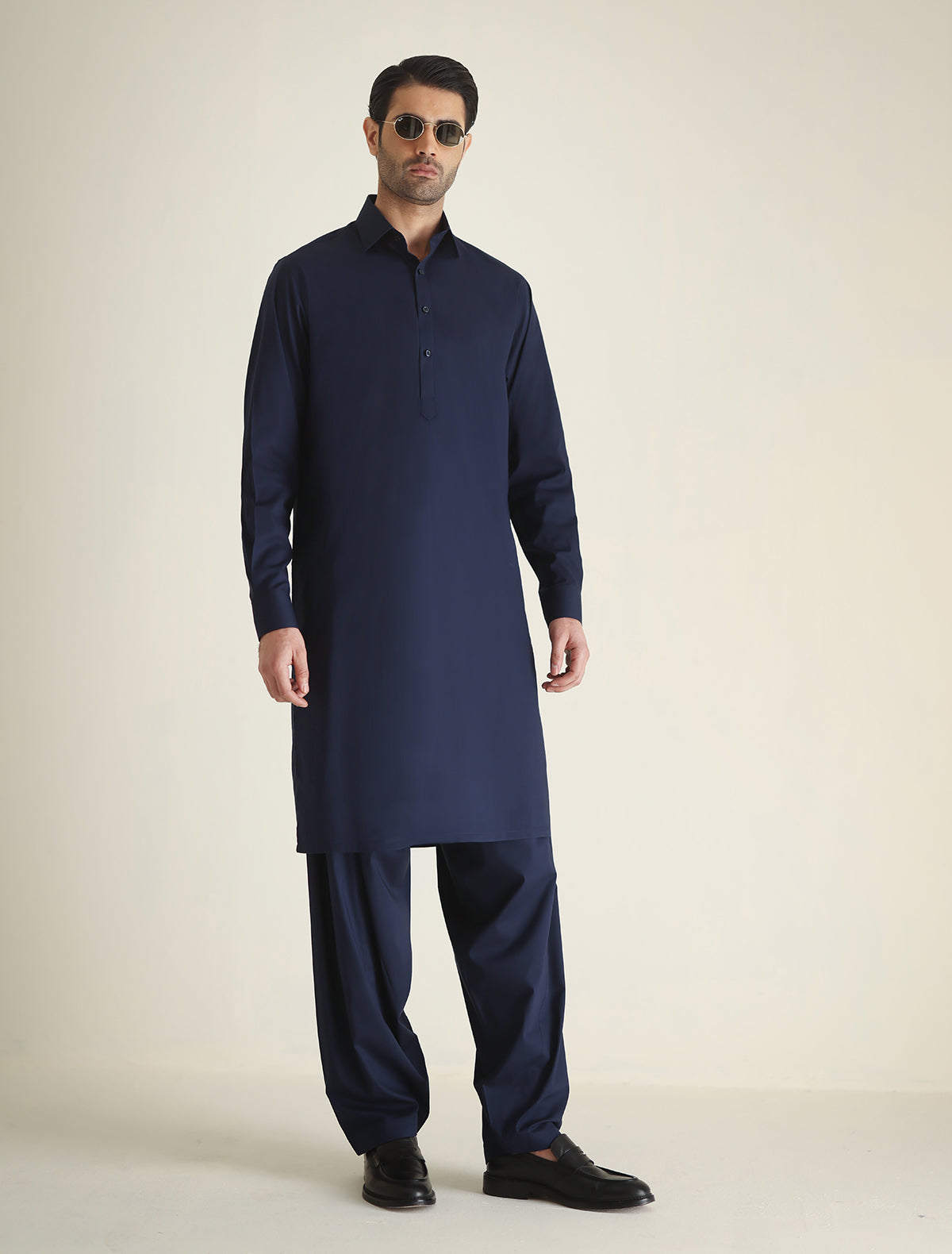 Pakistani Menswear | Ismail Farid - BLUE CLASSIC KAMEEZ SHALWAR