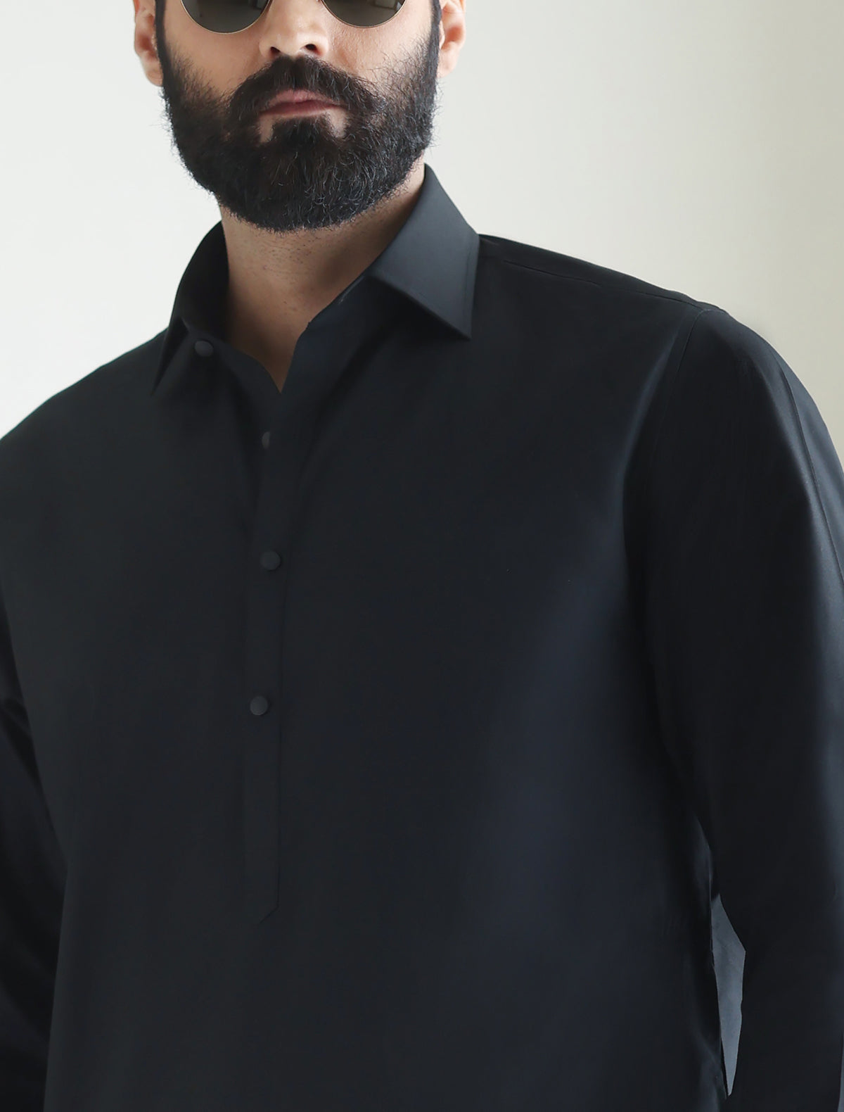 Pakistani Menswear | Ismail Farid - BLACK KAMEEZ SHALWAR
