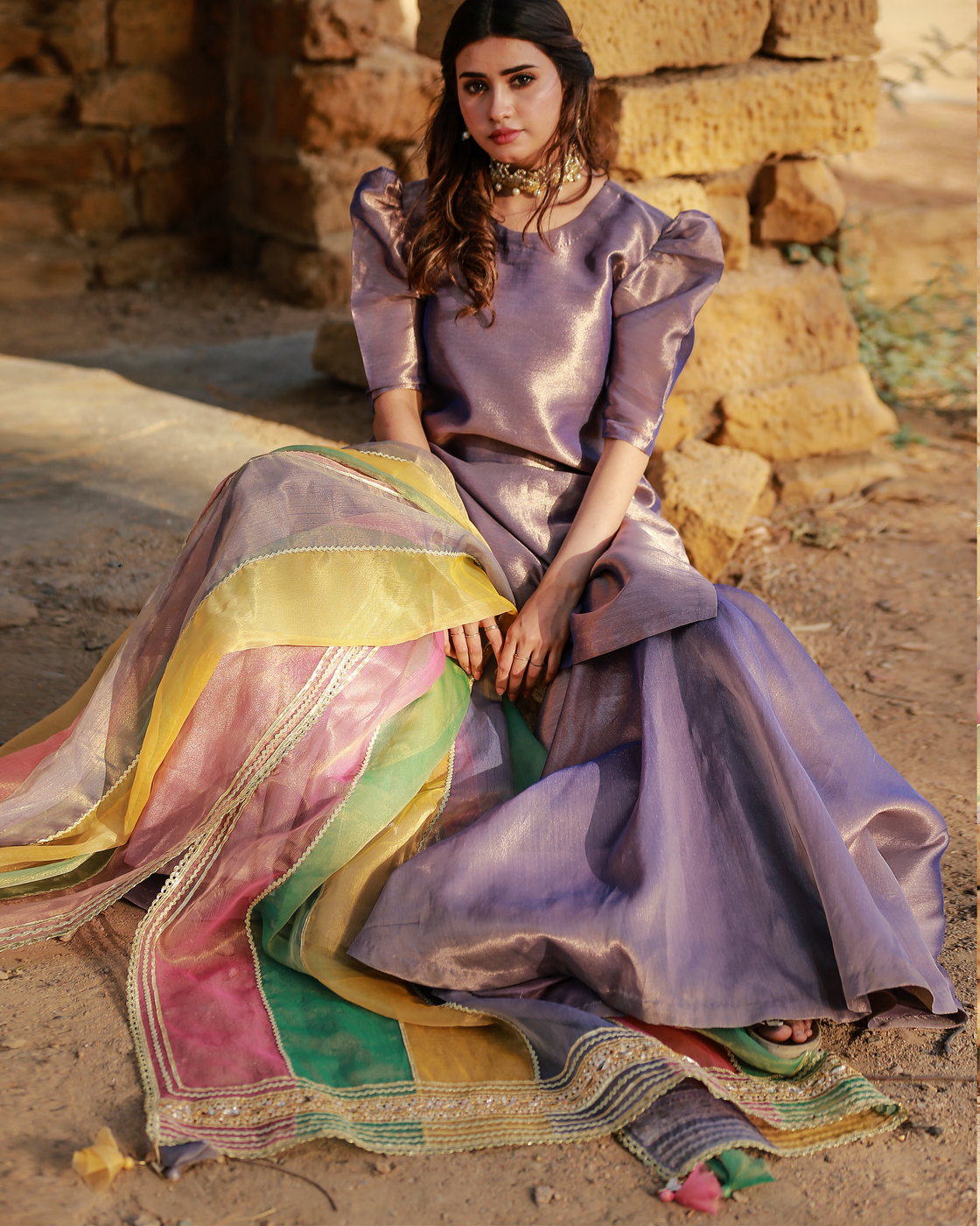 Zar | Gharara Formals | Purple