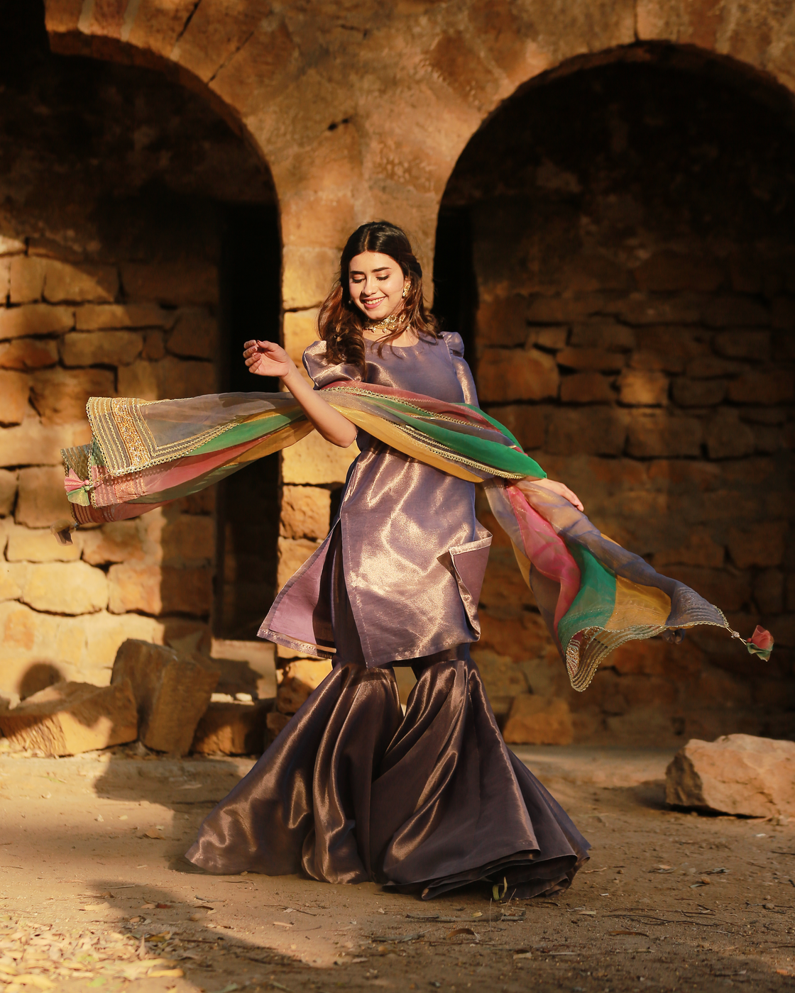 Zar | Gharara Formals | Purple