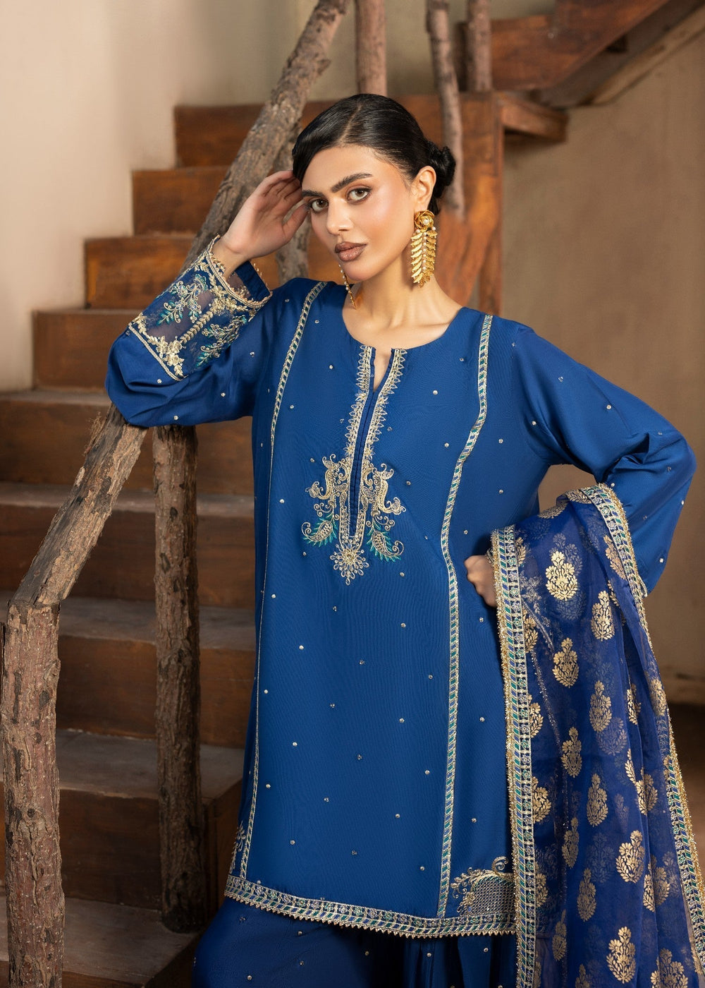 Diara Couture | Rangrez Luxe Pret | DF-50 - NAVY BLUE