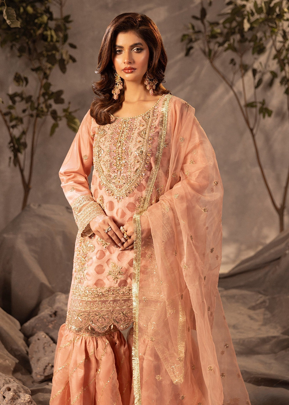Diara Couture | Tabeer Formals | US-493 - PEACH