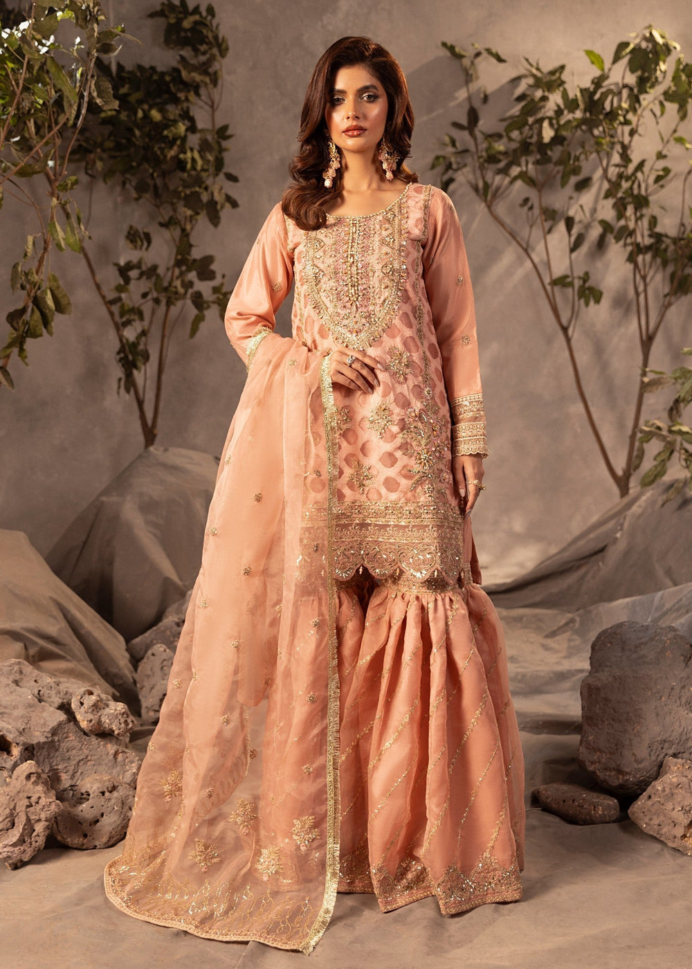 Diara Couture | Tabeer Formals | US-493 - PEACH