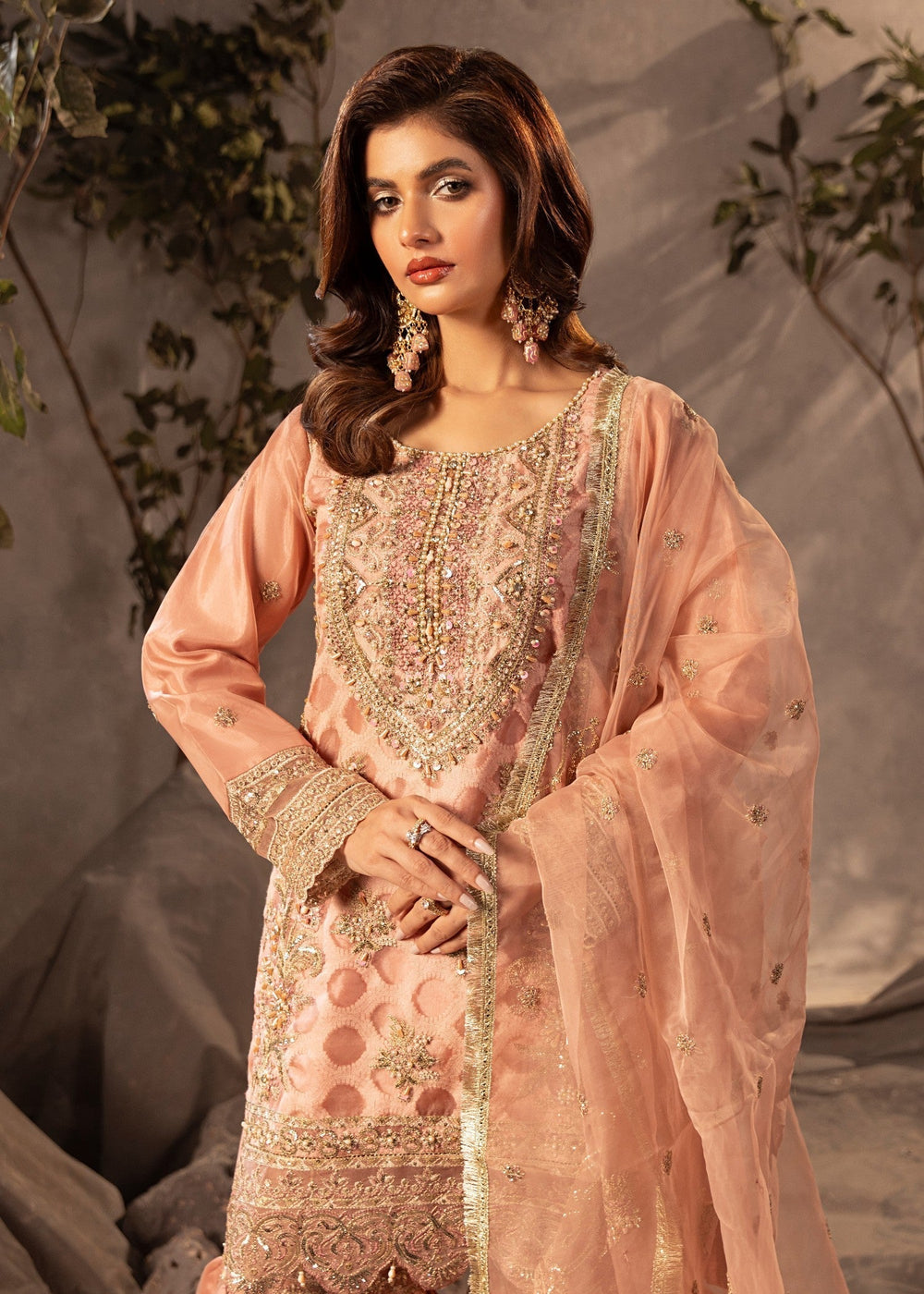 Diara Couture | Tabeer Formals | US-493 - PEACH
