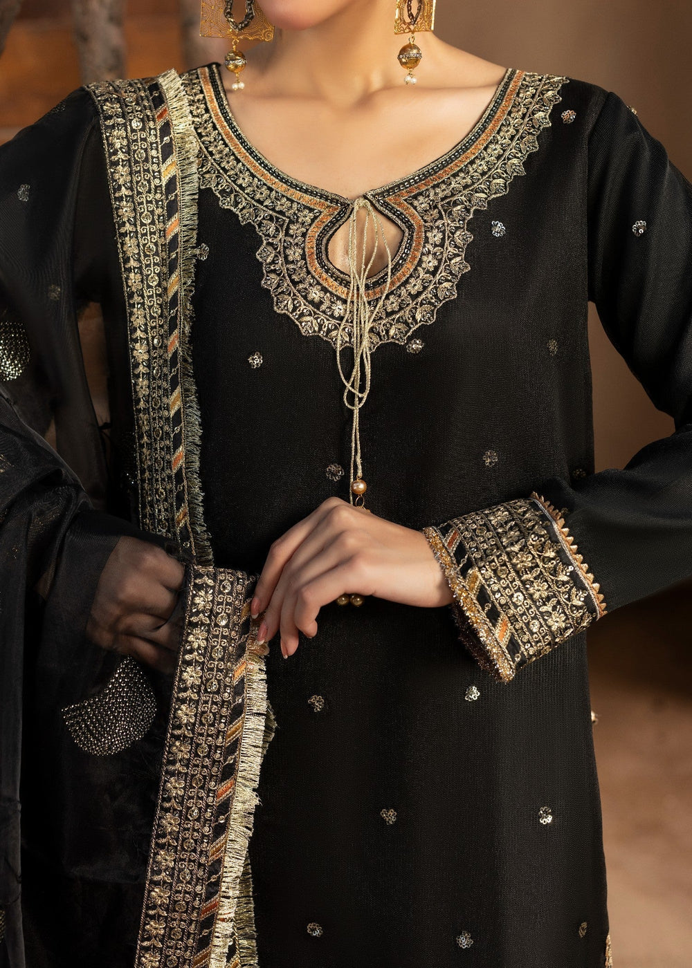Diara Couture | Rangrez Luxe Pret | DF-46 - BLACK