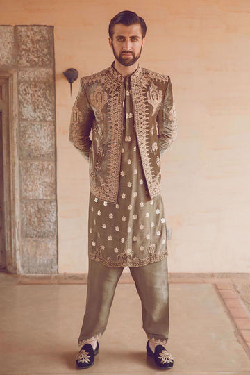 Pakistani Menswear | MNR-ANTIQUE GOLD