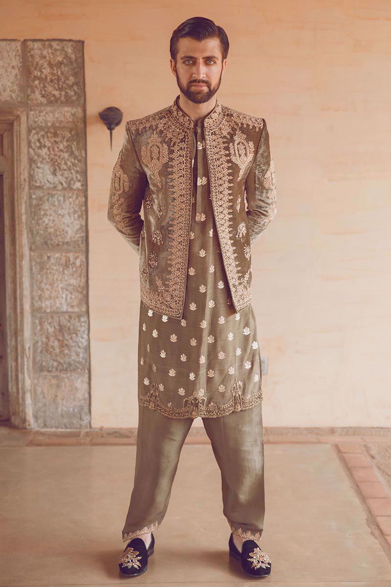 Pakistani Menswear | MNR-ANTIQUE GOLD