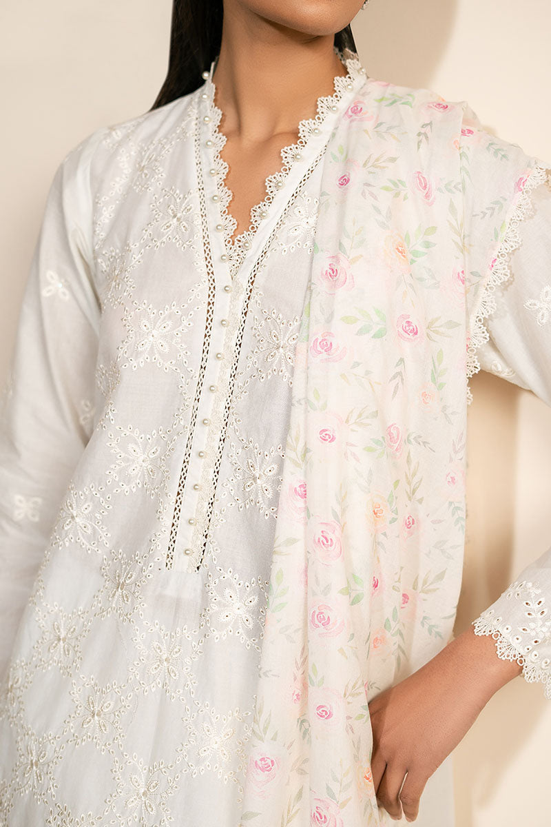 Cross Stitch | Mahiri Lawn 25 | IVORY GLINT