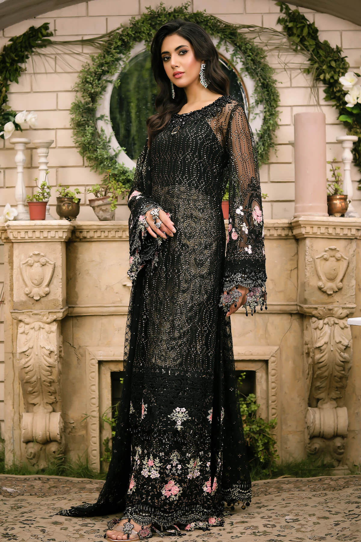 Raeesa Premium | Wajadan Wedding Formals | WD-3 Metal Black
