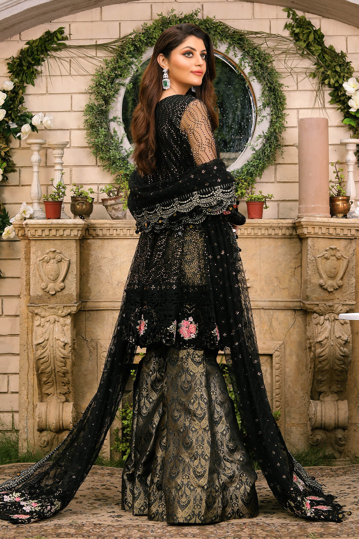 Raeesa Premium | Wajadan Wedding Formals | WD-3 Metal Black