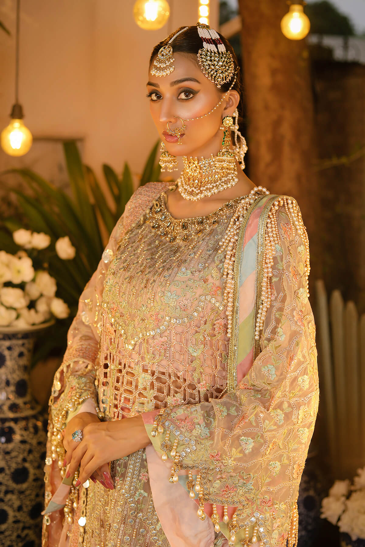Raeesa Premium | Wajadan Wedding Formals | WD-6 Powder Peach