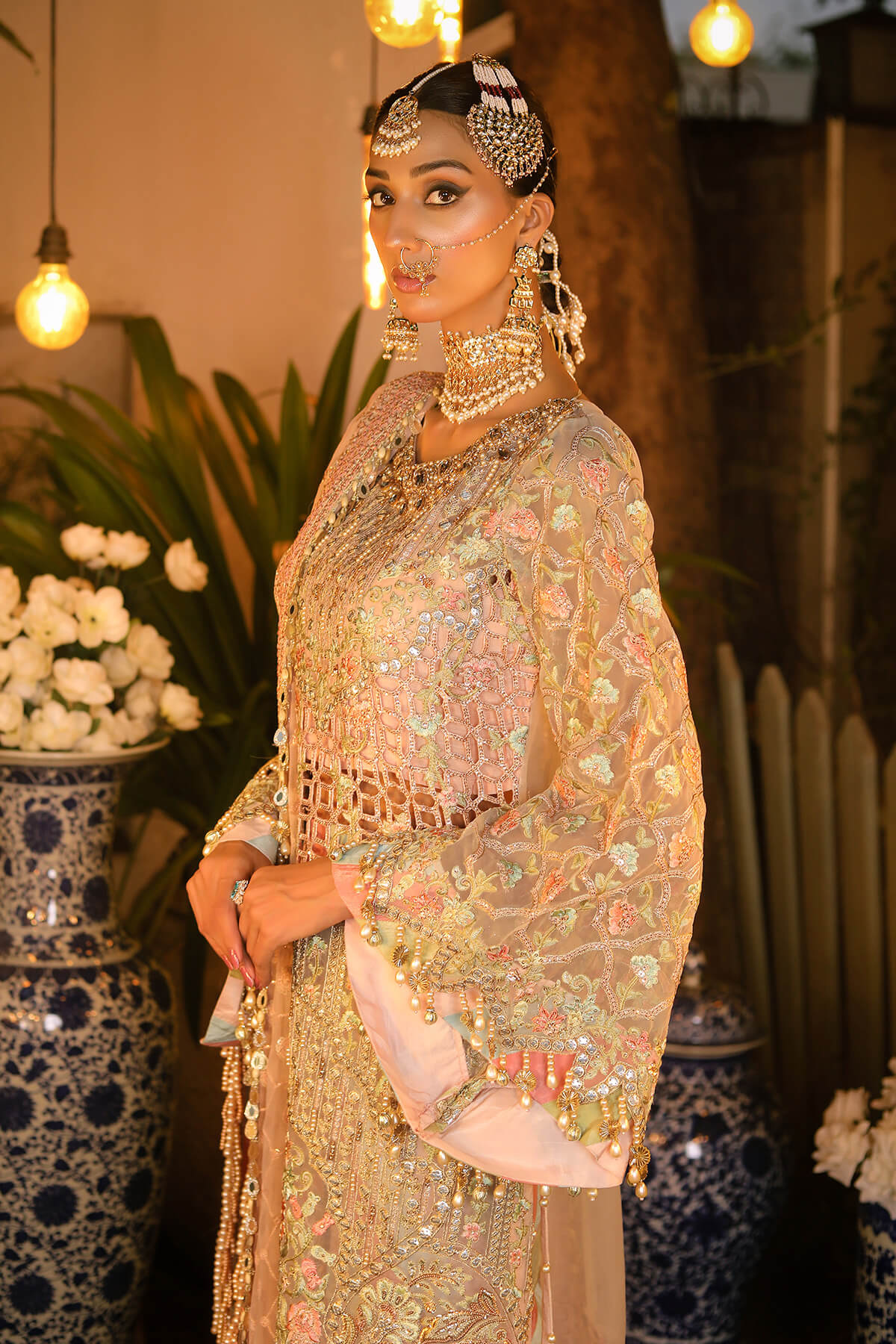 Raeesa Premium | Wajadan Wedding Formals | WD-6 Powder Peach