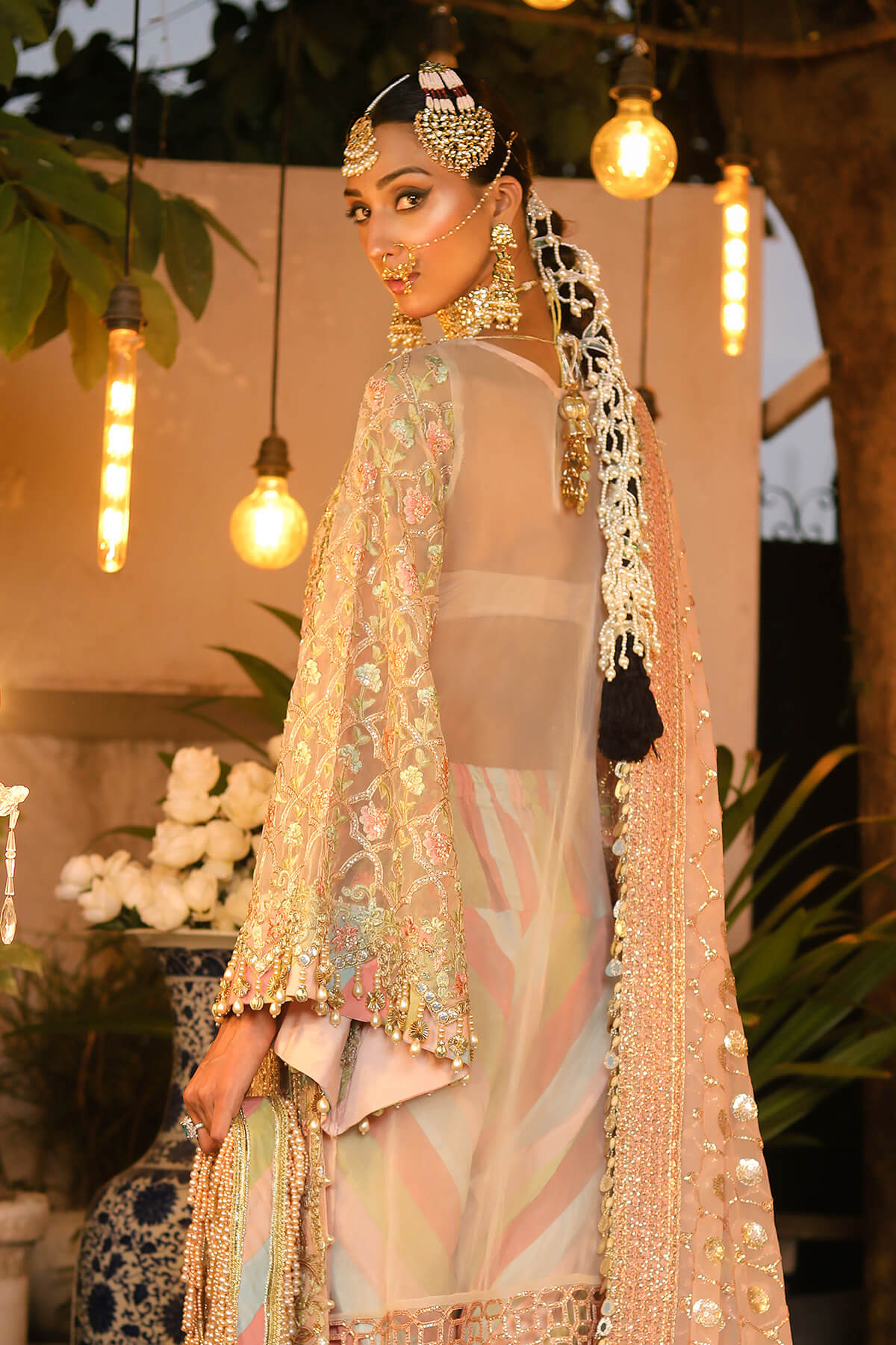 Raeesa Premium | Wajadan Wedding Formals | WD-6 Powder Peach