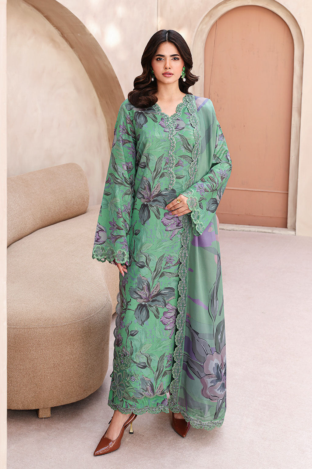 Ramsha | Naqsh Embroidered Rawsilk | RS-07